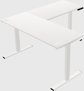 Sit-to-stand l-shaped desk