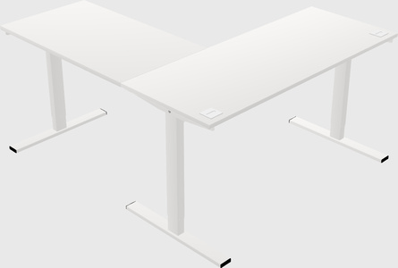 Sit-to-stand l-shaped desk