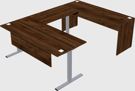 Sit-to-stand u-shaped desk