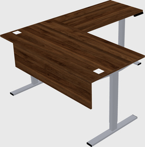 Sit-to-stand l-shaped desk