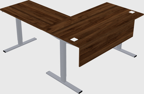 Sit-to-stand l-shaped desk
