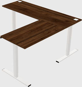 Sit-to-stand l-shaped desk