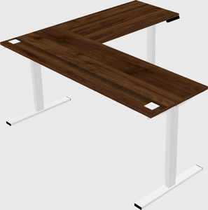 Sit-to-stand l-shaped desk