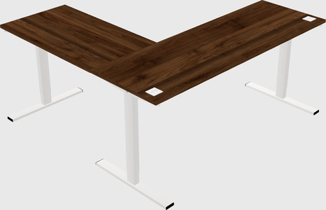 Sit-to-stand l-shaped desk
