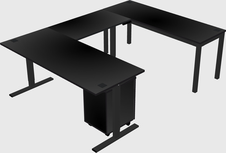 Sit-to-stand u-shaped desk