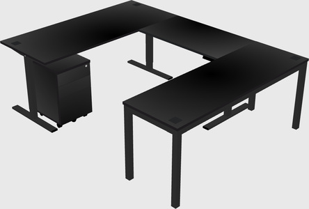 Sit-to-stand u-shaped desk