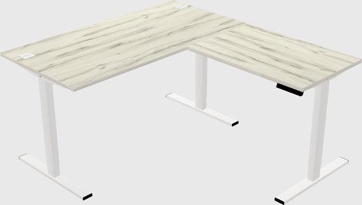Sit-to-stand l-shaped desk