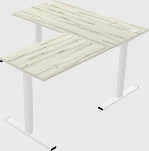 Sit-to-stand l-shaped desk