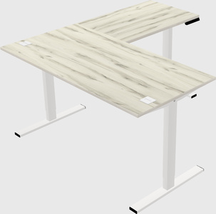 Sit-to-stand l-shaped desk
