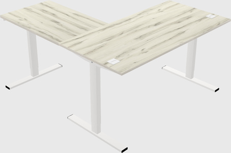 Sit-to-stand l-shaped desk