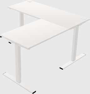 Sit-to-stand l-shaped desk