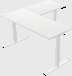 Sit-to-stand l-shaped desk