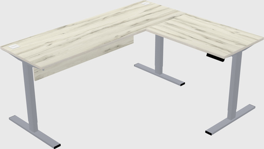 Sit-to-stand l-shaped desk