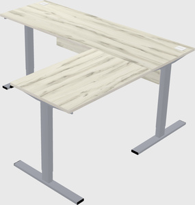 Sit-to-stand l-shaped desk