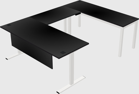 Sit-to-stand u-shaped desk