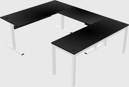 Sit-to-stand u-shaped desk