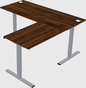 Sit-to-stand l-shaped desk