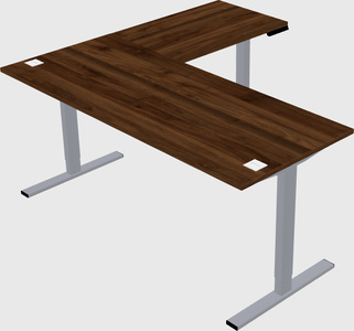 Sit-to-stand l-shaped desk