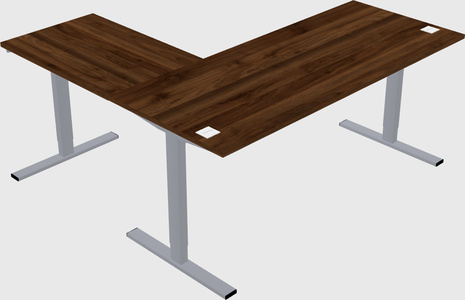 Sit-to-stand l-shaped desk