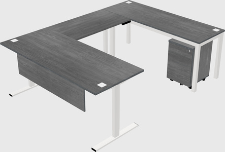 Sit-to-stand u-shaped desk