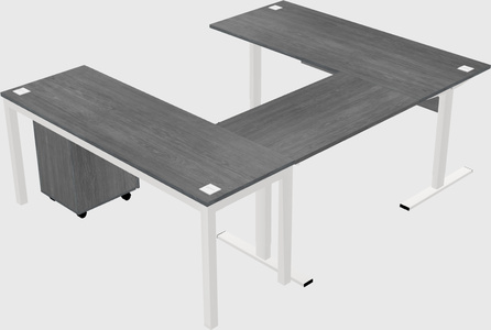 Sit-to-stand u-shaped desk