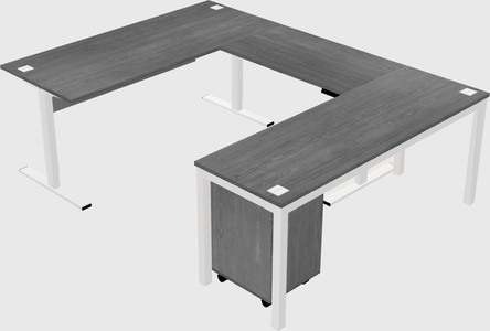 Sit-to-stand u-shaped desk