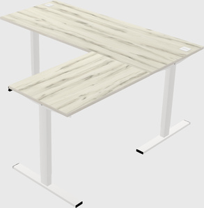 Sit-to-stand l-shaped desk