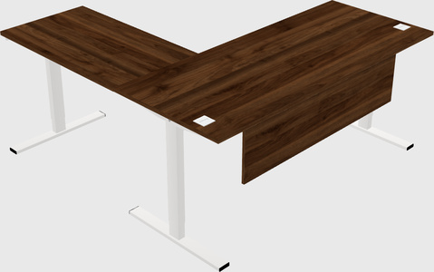 Sit-to-stand l-shaped desk