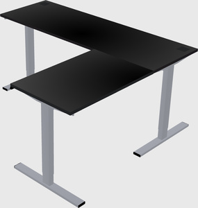 Sit-to-stand l-shaped desk