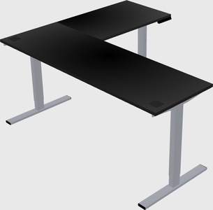 Sit-to-stand l-shaped desk
