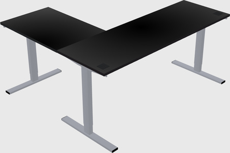 Sit-to-stand l-shaped desk