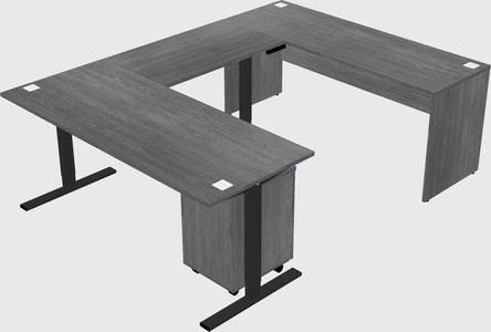Sit-to-stand u-shaped desk