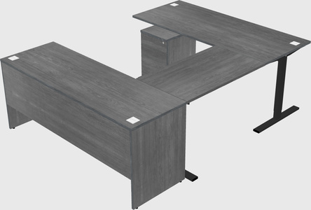 Sit-to-stand u-shaped desk