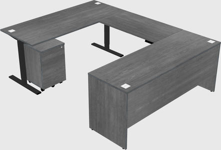Sit-to-stand u-shaped desk
