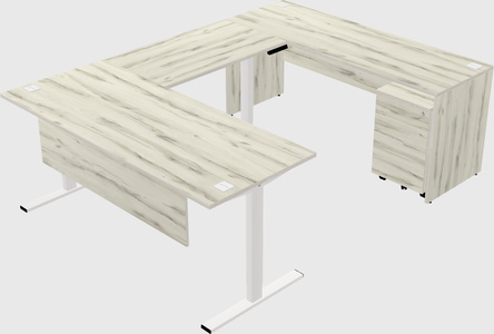 Sit-to-stand u-shaped desk
