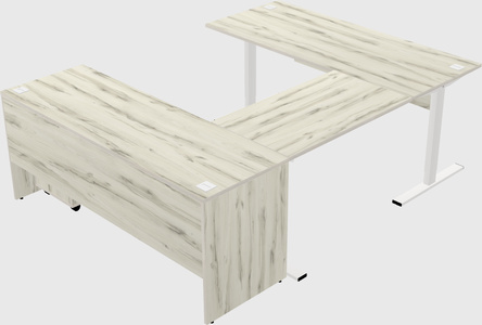 Sit-to-stand u-shaped desk