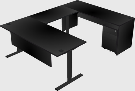 Sit-to-stand u-shaped desk