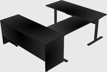 Sit-to-stand u-shaped desk
