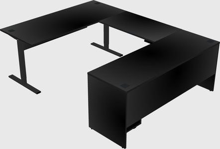 Sit-to-stand u-shaped desk