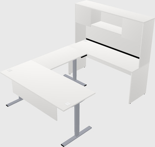 Sit-to-stand u-shaped desk