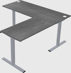 Sit-to-stand l-shaped desk