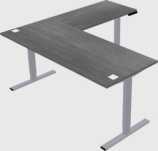 Sit-to-stand l-shaped desk