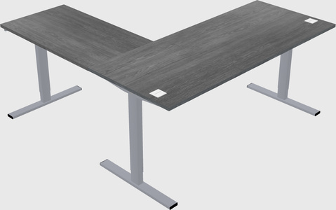 Sit-to-stand l-shaped desk