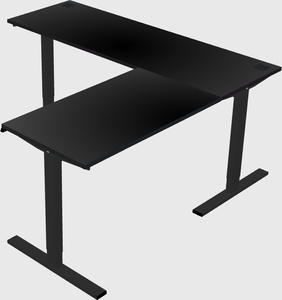 Sit-to-stand l-shaped desk