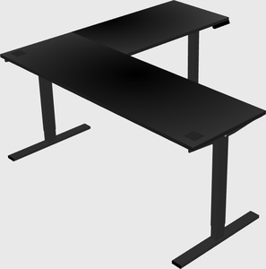 Sit-to-stand l-shaped desk