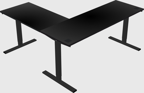 Sit-to-stand l-shaped desk