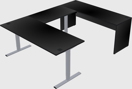 Sit-to-stand u-shaped desk