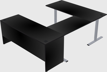 Sit-to-stand u-shaped desk