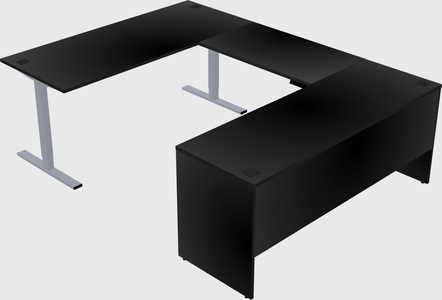 Sit-to-stand u-shaped desk