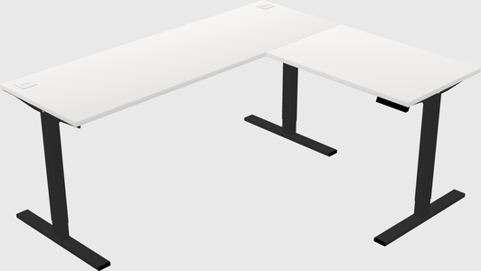 Sit-to-stand l-shaped desk